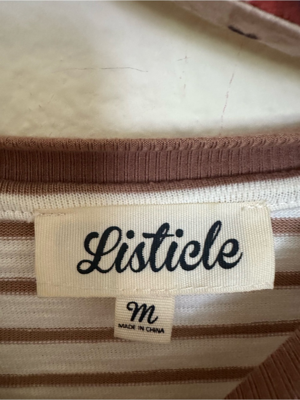Cream and brown striped lounge set - Picture 3 of 5